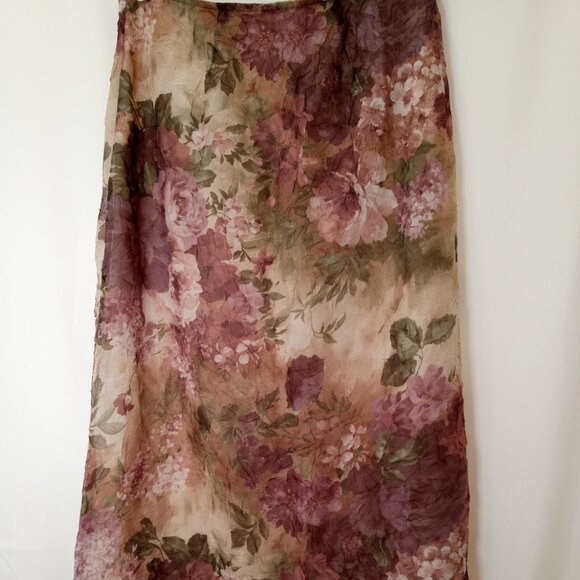Vintage Anne Charles Maxi Slip Skirt Boho Romantics Size L Made in USA 1980 - Picture 1 of 8